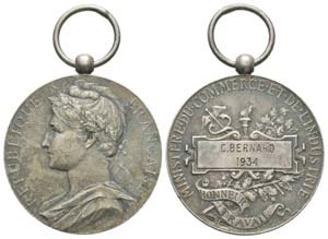 France, Médaille en argent, 10.5 g. 27 mm ... 