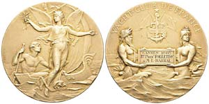 France, Médaille, 1907, Yacht Club de ... 