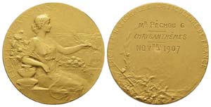 France, Médaille en or, 1907, Societé ... 