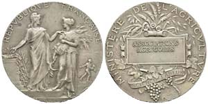 France, Médaille en bronze argenté, par ... 