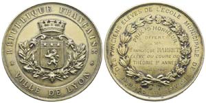 France, Médaille en argent, AG 58.4 g.  50 ... 