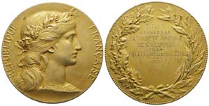 France, Médaille en argent doré, AG 68.64 ... 