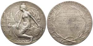 France, Médaille, 1924, 68.26 gr, AG  ... 