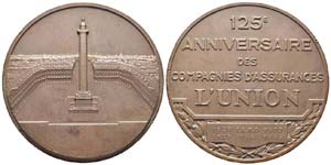 France, Médaille en bronze, 1954, Union ... 