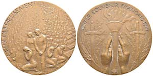 France, Médaille en bronze, 1987, AE 192.98 ... 