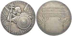 France, Médaille en bronze argenté, ... 