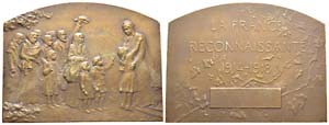 France, plaque en bronze, La France ... 
