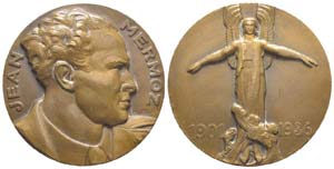 France, Médaille en bronze, hommage à Jean ... 