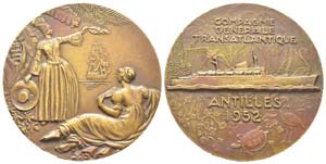 France, Médaille en bronze, 1952, Compagnie ... 