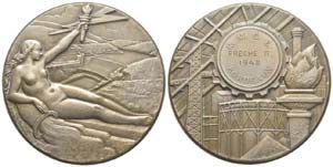 Médaille en bronze argenté, R. M. G. E. ... 
