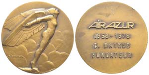 France, Médaille en bronze, AIR AZUR, 1978, ... 