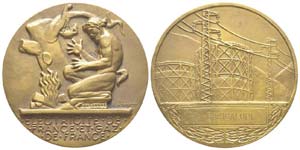France, Médaille en bronze, AE 73.17 g. 54 ... 