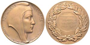 France, Médaille en bronze, Liberté ... 