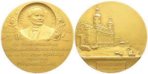Monaco, 1913, Médaille en bronze doré, ... 