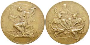 Belgique, Médaille en bronze, 1905, ... 