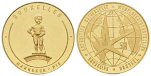 Belgique, Médaille en or, 1958, Exposition ... 