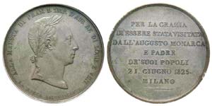 Italie, Médaille en bronze, Milano, 1825 ... 