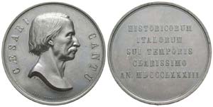 Italie, Cesare Cantù, 1883, Médaille en ... 