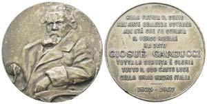 Italie, Giosué Carducci, 1907, Médaille en ... 