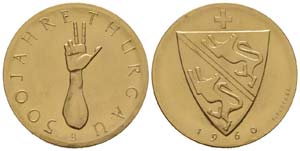 Suisse, 1940, Médaille en or, 500 Jahre ... 