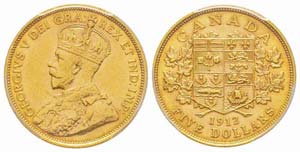 Canada, George V 1910-1936 USA, 5 Dollars, ... 