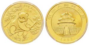 China, 25 Yuan, 1992, AU 7.77 g. 999‰ Ref ... 