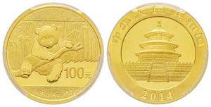 China, 100 Yuan, 2014, AU 7.77 g. 999‰ ... 