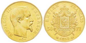 France, Second Empire 1852-1870 50 Francs, ... 