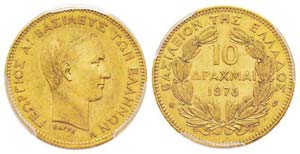 Greece, Georges I 1863-1913 10 Drachmes, ... 