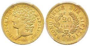 Napoli, Gioacchino Murat 1808-1815  20 lire, ... 