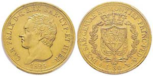 Carlo Felice 1821-1831 80 lire, Torino, 1825 ... 