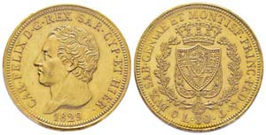 Carlo Felice 1821-1831 80 lire, Genova, 1829 ... 
