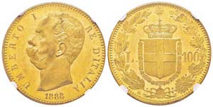 Umberto I 1878-1900 100 lire, Rome, 1888 R, ... 