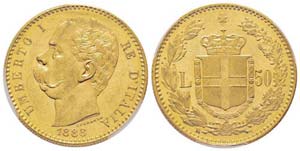 Umberto I 1878-1900 50 lire, Roma, 1888 R, ... 