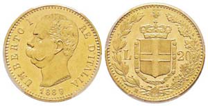 Umberto I 1878-1900 20 lire, Roma, 1889 R, ... 