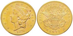 USA 20 Dollars, 1876 S,  San Francisco, AU ... 