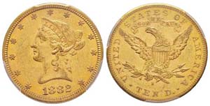 USA 10 Dollars, 1882 S,  San Francisco, AU ... 