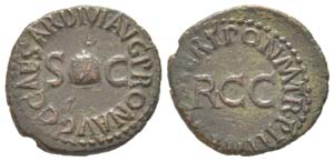 Caligula 37 - 41
Quadrans, Rome, 40-41, AE ... 