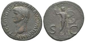 Claudius, 41 - 54 
As, Rome, 50-54, AE 11 ... 