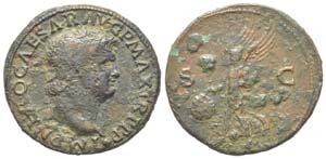 Nero 54 - 68
As, Lugdunum, 66-67, AE 10.04 ... 
