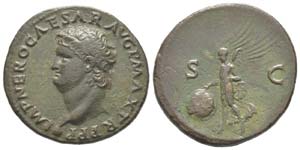 Nero 54 - 68
As, Lugdunum, 67, AE 10.98 ... 