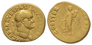 Vespasianus 69 - 79
Aureus, Tarraco, 69-71 ... 