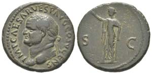 Vespasianus 69 - 79
As, Rome, 74, AE 10.78 ... 