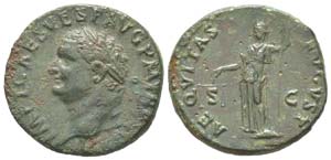 Titus 79 - 81
As, Rome, 80, AE 9.13 g
Avers: ... 
