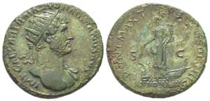 Hadrianus 117 - 138
Dupondius, Rome 119-122, ... 