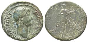 Hadrianus 117-  138 
As, Rome, 126, AE ... 