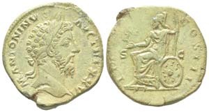 Marcus Aurelius 161 - 180 
Sestertius, Rome, ... 