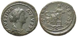 Marcus Aurelius 161 - 180 pour Faustina
As, ... 