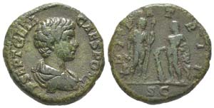 Geta 209 - 212
As, Rome, 200-202 AE 10 ... 