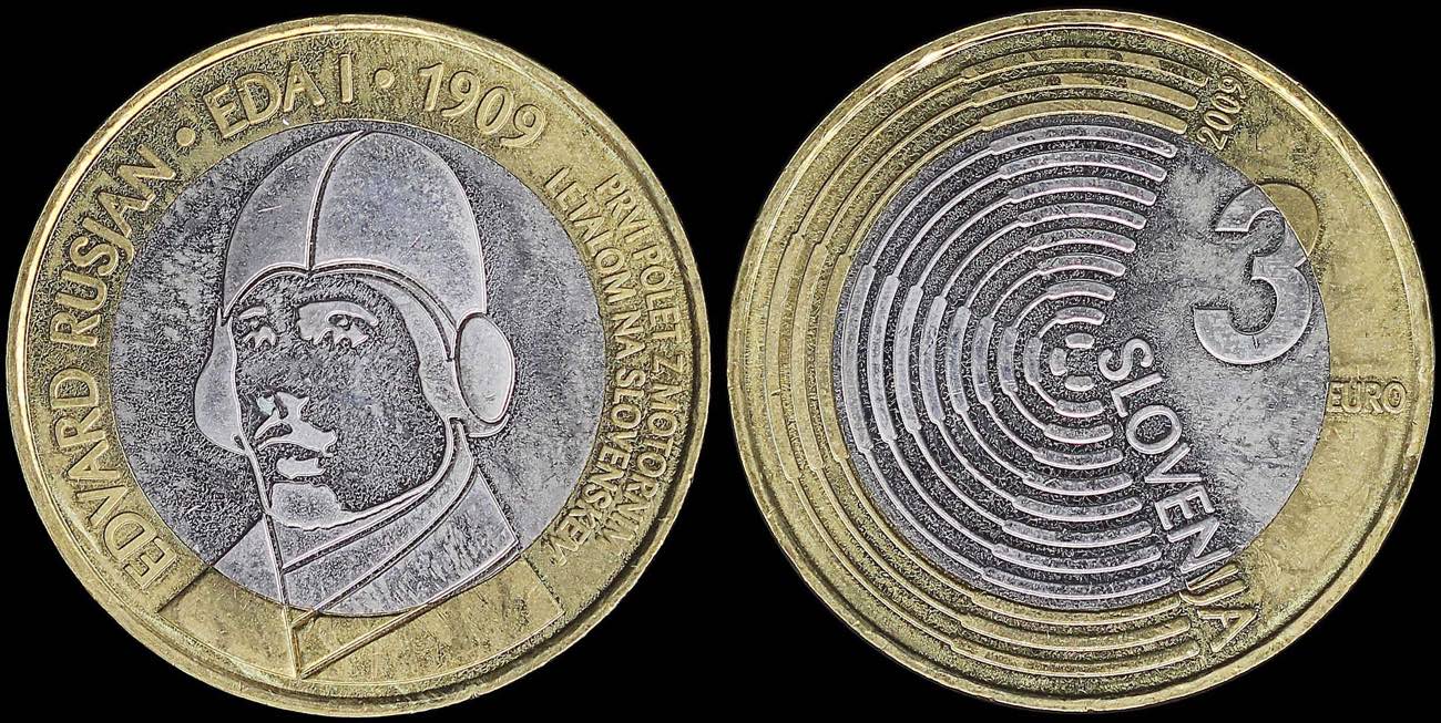 Slovenia 3 euro 2009 - Rusjan - UNC